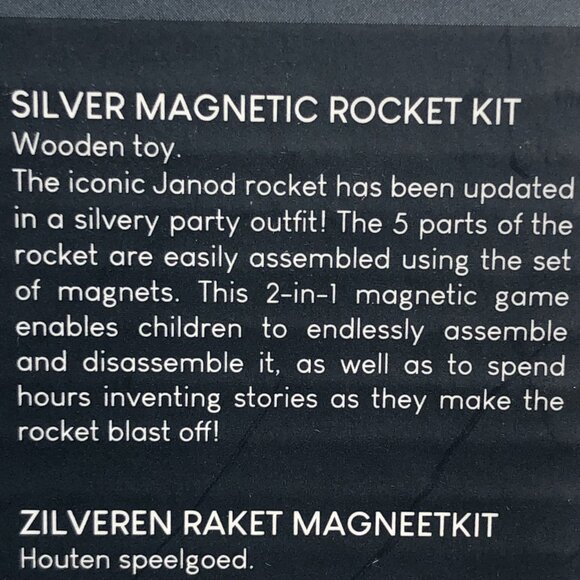 Janod Wooden Silver Magnetic Rocket Kit New in Box For Age 2+ - Picture 15 of 15